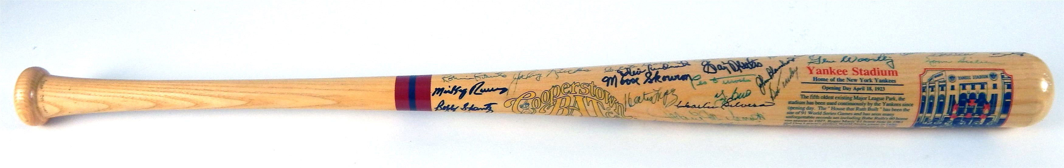 Baseball Autographs - Yankee Stadium Legends Signed Bat (35+)