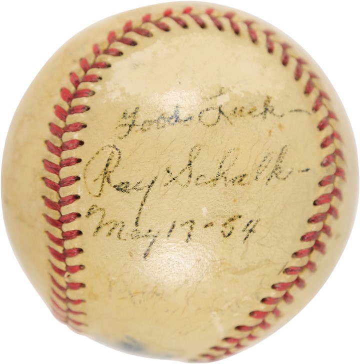 - 1954 Ray Schalk Single Signed Baseball (Beckett LOA)