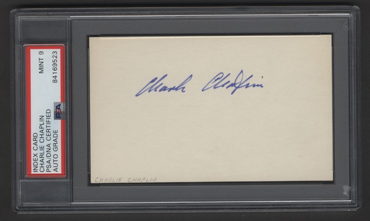 - Charlie Chaplin Signature Obtained In Person by NY Autograph Hound (PSA MINT 9)