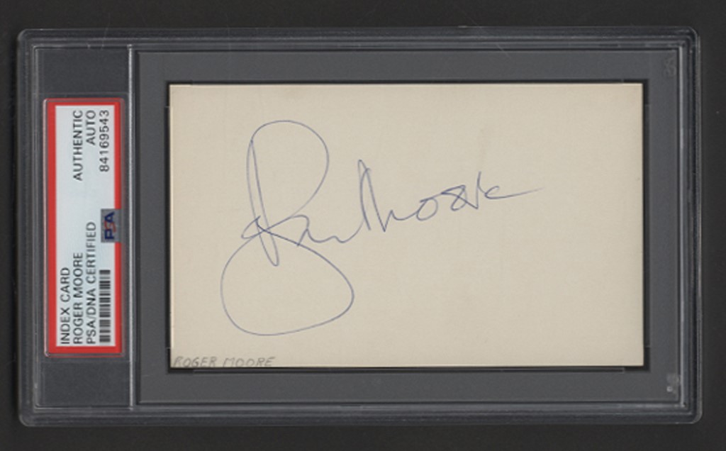 - Roger Moore Signature - Obtained In-Person by NYC Autograph Hound (PSA)