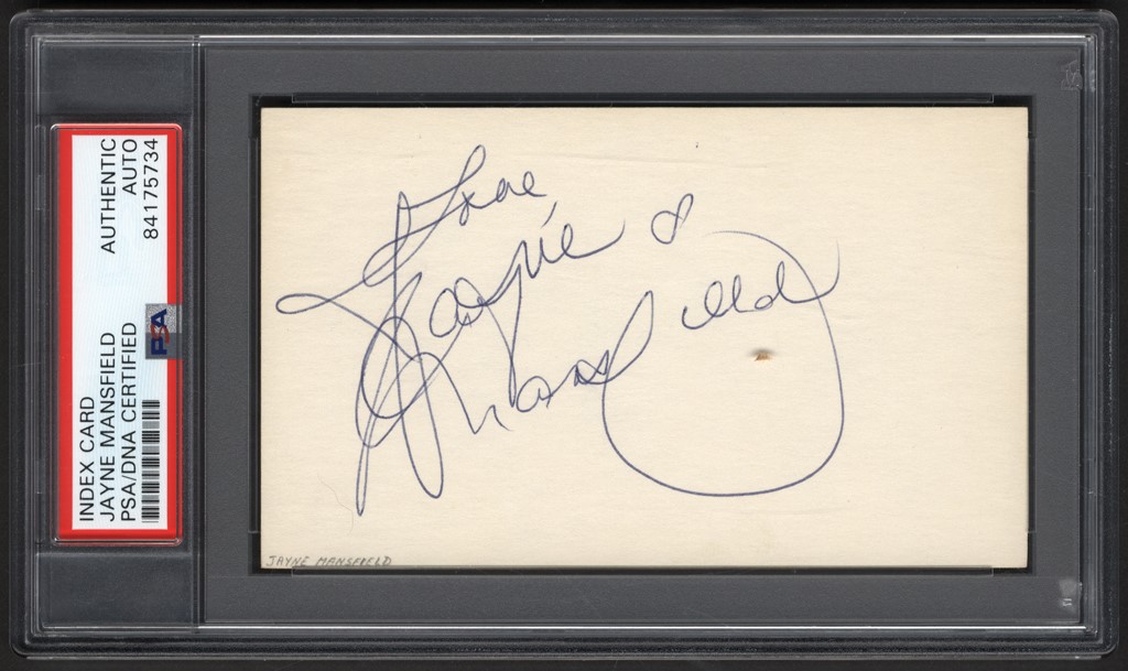 - Jayne Mansfield Signature - Obtained in Person by NYC Autograph Hound (PSA)