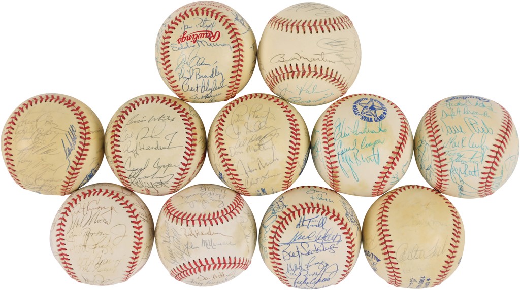 Baseball Autographs - 1975-90 American League All-Star Team-Signed Baseballs (11)