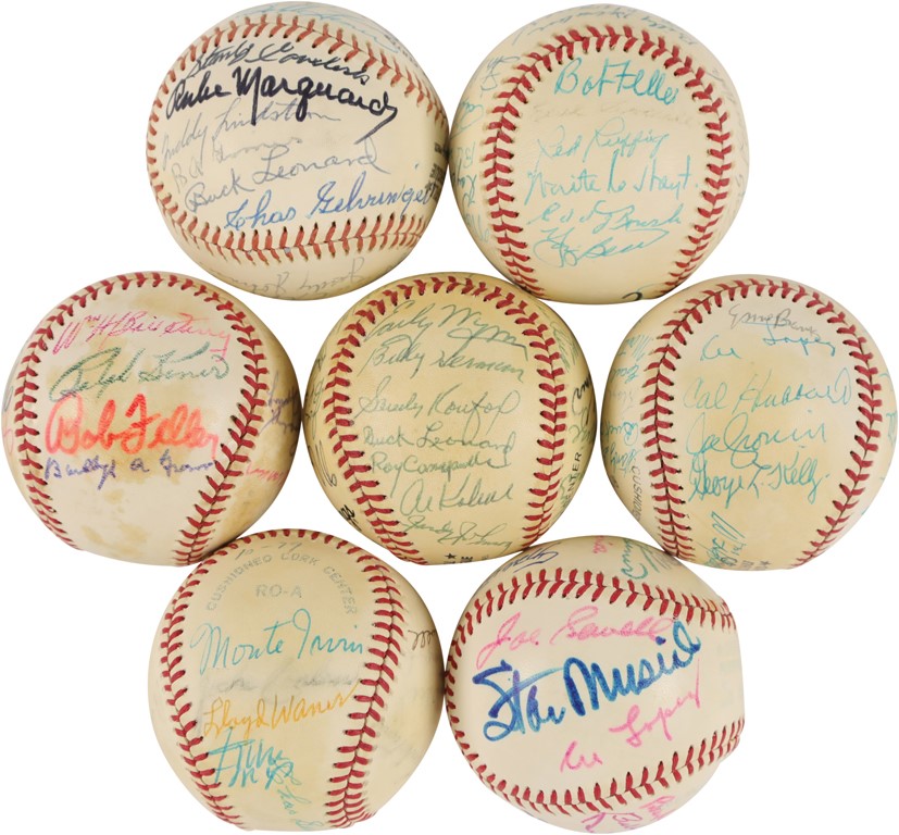 Baseball Autographs - 1970s Hall of Fame Induction Signed Baseballs (7)