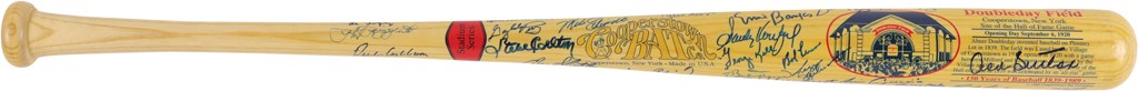 Baseball Autographs - Hall of Fame Legends Signed Bat (70+ Autos)