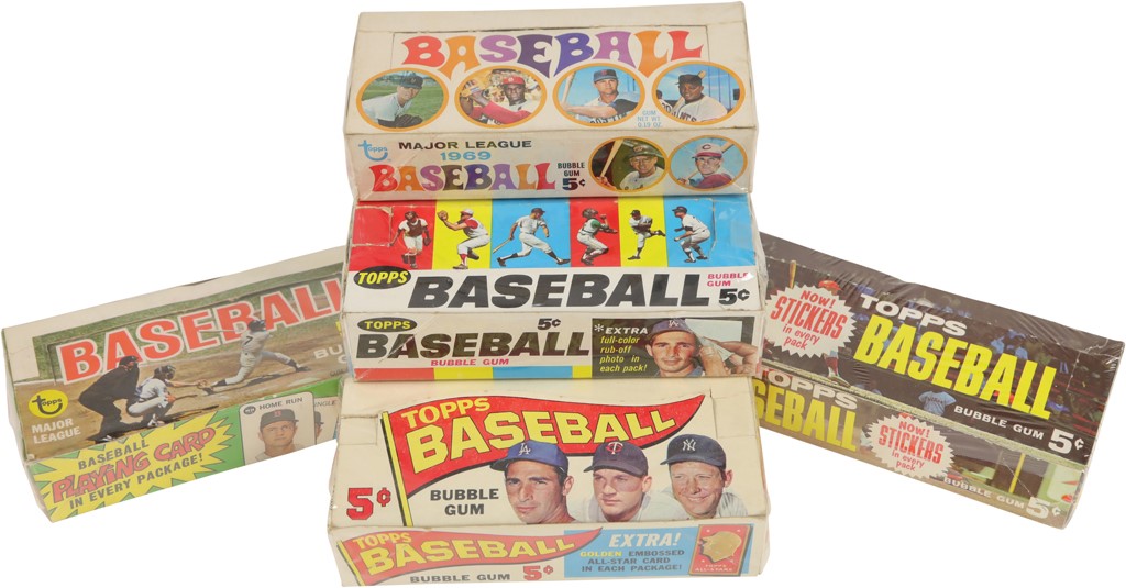 1960s Topps Baseball Card Display Boxes (5)