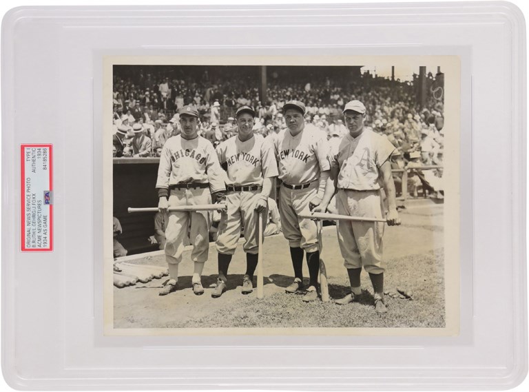 Ruth and Gehrig - 1934 All-Stars Photograph with Babe Ruth and Lou Gehrig PSA Type I