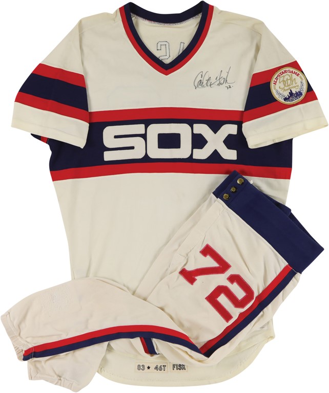 Baseball Equipment - 1983 Carlton Fisk Chicago White Sox Signed Game Worn Uniform