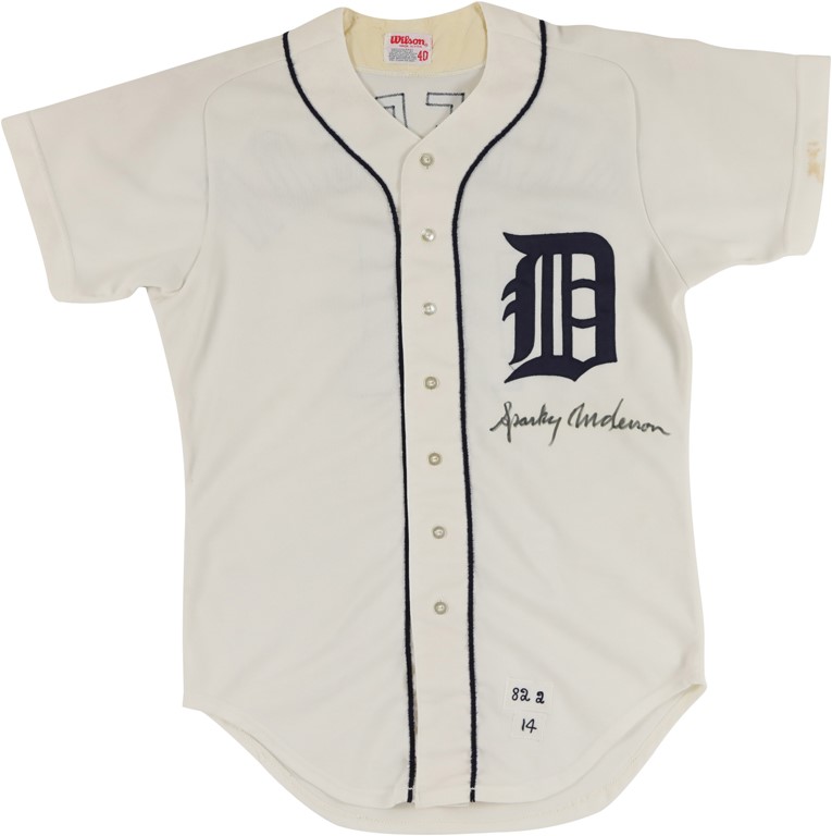 - 1982 Sparky Anderson Detroit Tigers Signed Game Worn Jersey (Photo-Matched)