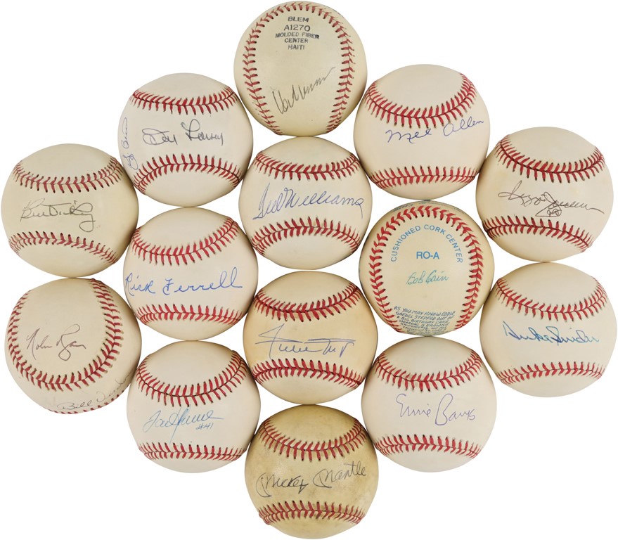 Baseball Autographs - Hall of Famer and Stars Signed Baseball Collection (60)