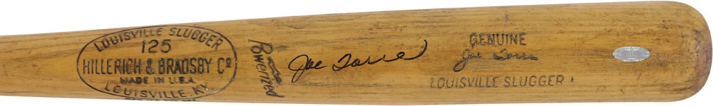 Baseball Equipment - Circa 1965 Joe Torre Signed Game Used Bat - Gifted to Braves Teammate (Family LOA & Steiner)