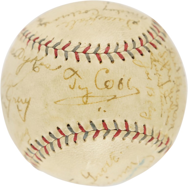 Baseball Autographs - 1927 Philadelphia Athletics Team-Signed Baseball with Ty Cobb (JSA)