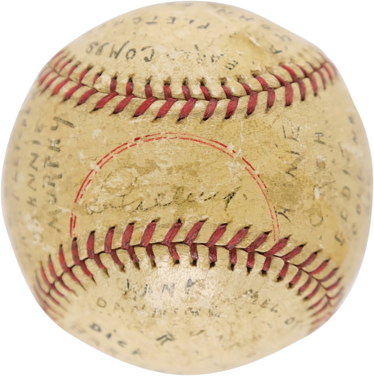 Ruth and Gehrig - Lou Gehrig Signed Baseball (JSA)