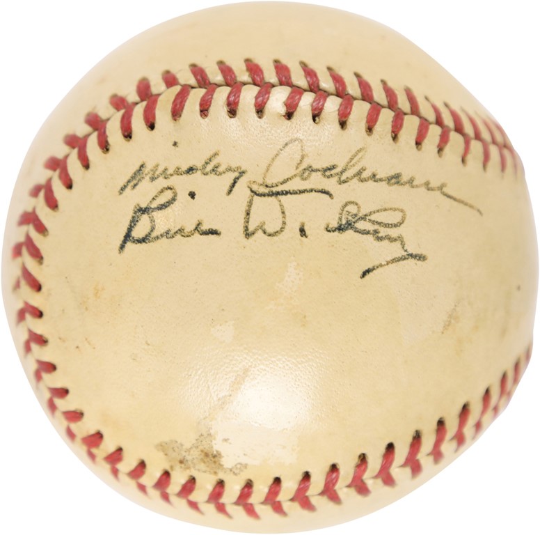 Baseball Autographs - Mickey Cochrane and Bill Dickey Dual-Signed Baseball (PSA)