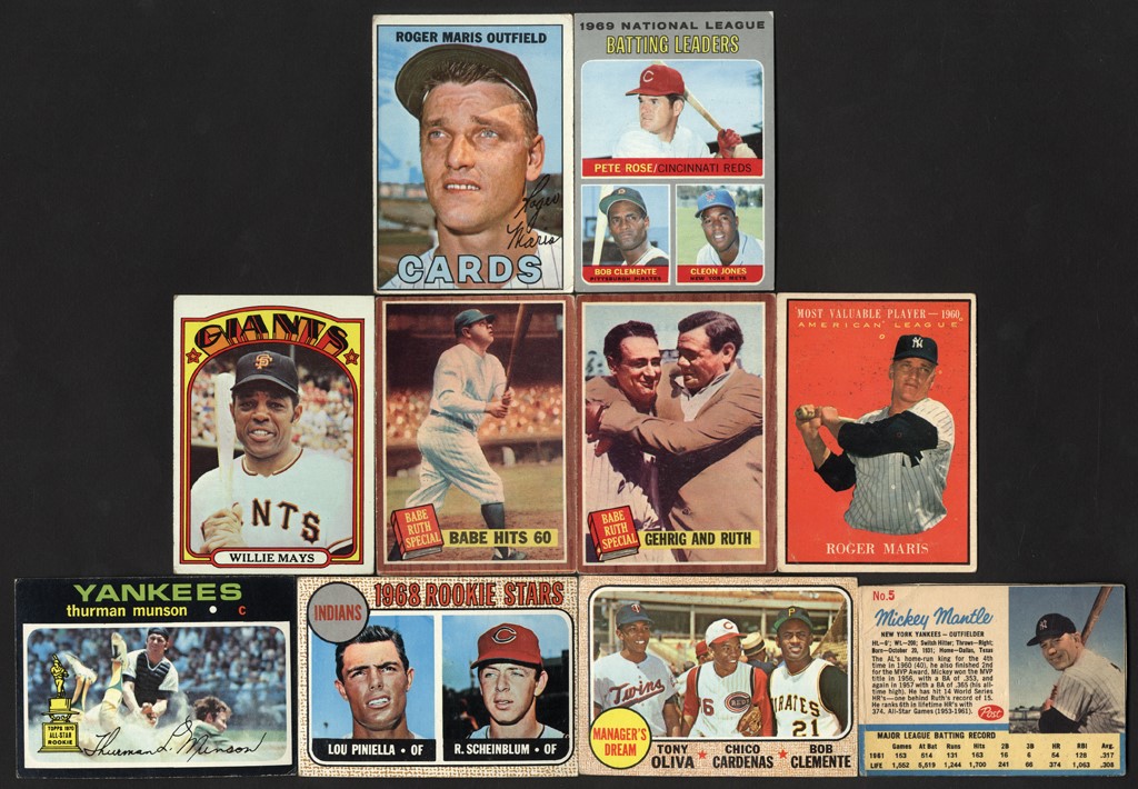 - 1960s-70s Topps & Post Collection with Hall of Famers and Mantle (260)