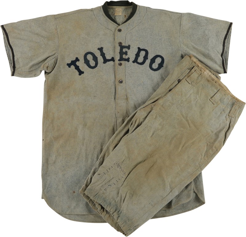 Baseball Equipment - Circa 1916 Toledo Mud Hens Game Worn Uniform Attributed to T206 Members George Stovall & Steve Evans