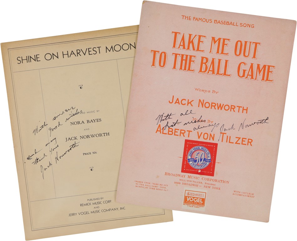 Baseball Autographs - Jack Norworth Signed Sheet Music with "Take Me Out to the Ball Game" (PSA)