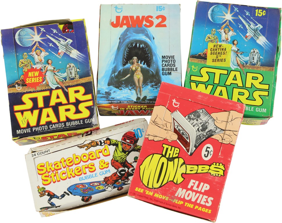 Non-Sports Cards - 1960s-70s Non-Sports Unopened Wax Boxes with Two Star Wars and Monkees Flip Movies (5)