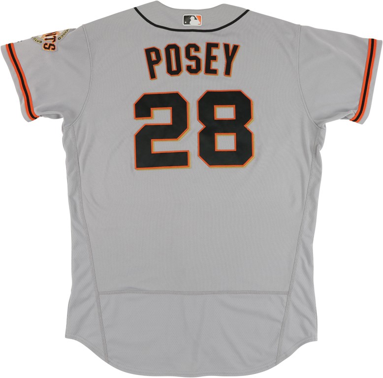 Baseball Equipment - 2017 Buster Posey San Francisco Giants "Two Home Run" Game Worn Jersey - Photo-Matched to 8 Games! (MLB Authenticated & MEARS A10)