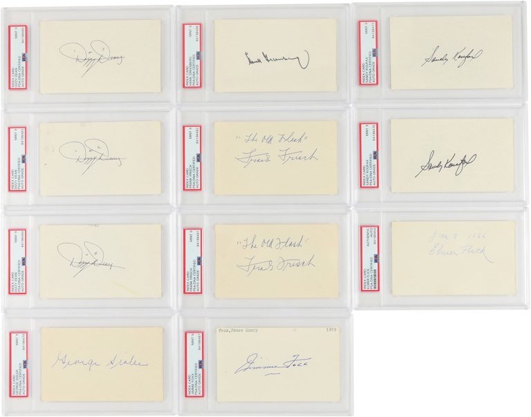 Baseball Autographs - Hall of Fame Signed Vintage Index Card Collection Some PSA Authenticated (151)