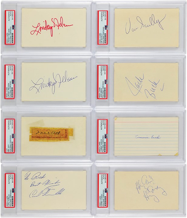 Baseball Autographs - Baseball Legends & Stars Signed Index Card Collection with Mel Ott (501)