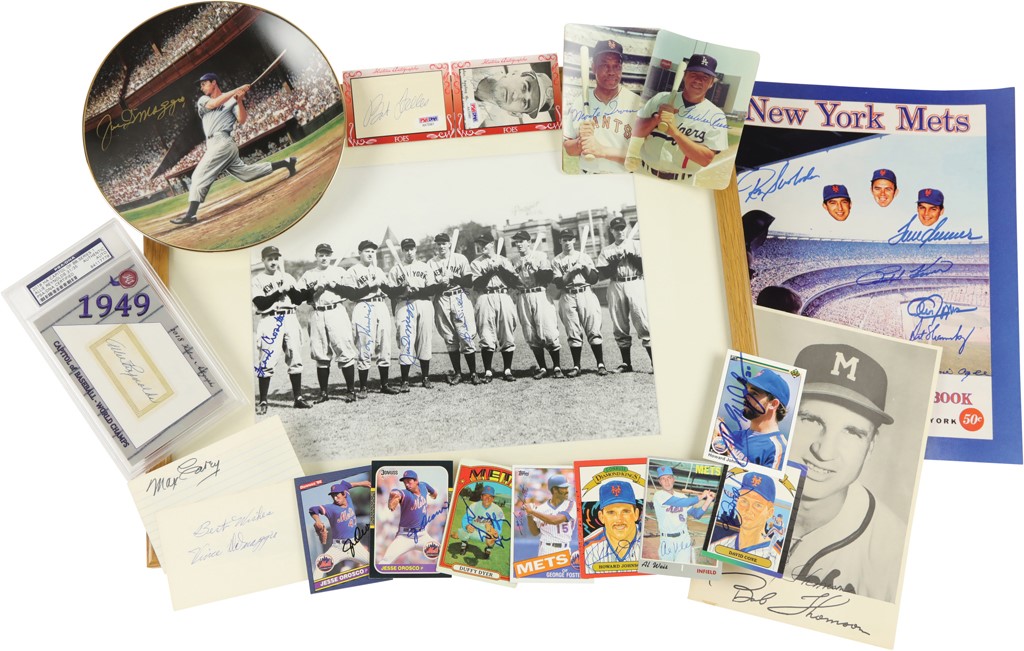 Baseball Autographs - Baseball Autograph Collection with Vintage Cards & Multiple DiMaggios (120+)