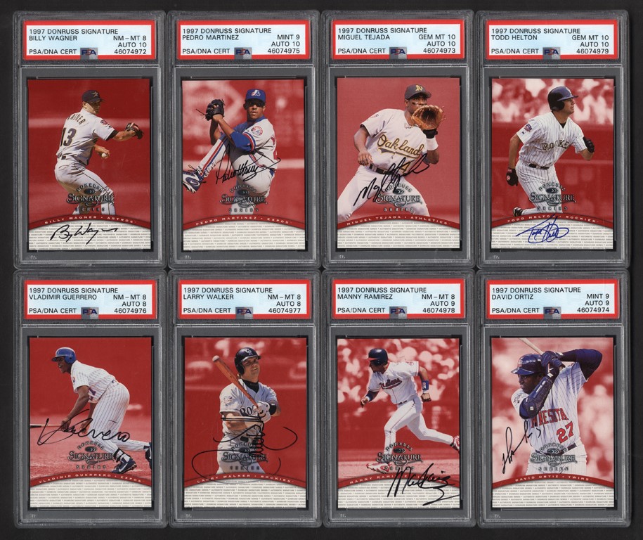 - 1997 Donruss Baseball Signature Series Autographed Card Collection with PSA (90)