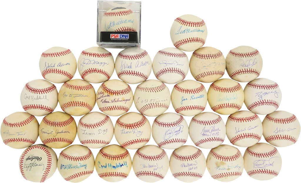 Baseball Autographs - Hall of Fame Signed Baseball Archive with Rarities (240+)