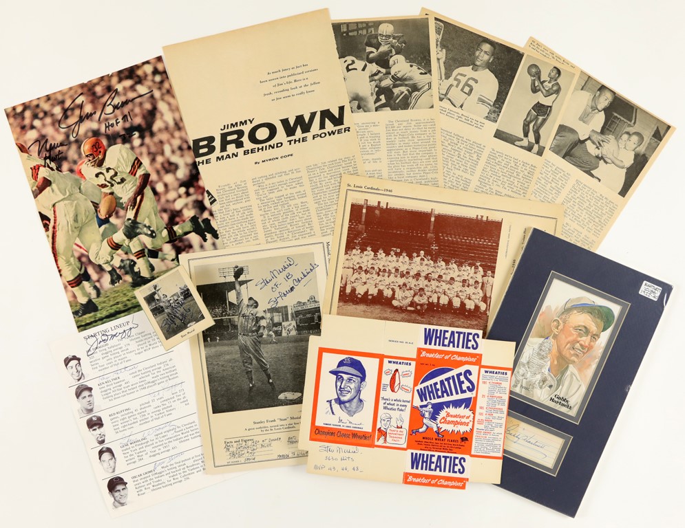 Nice Collection of Multi-Sport Autographs (10) Including DiMaggio & Musial