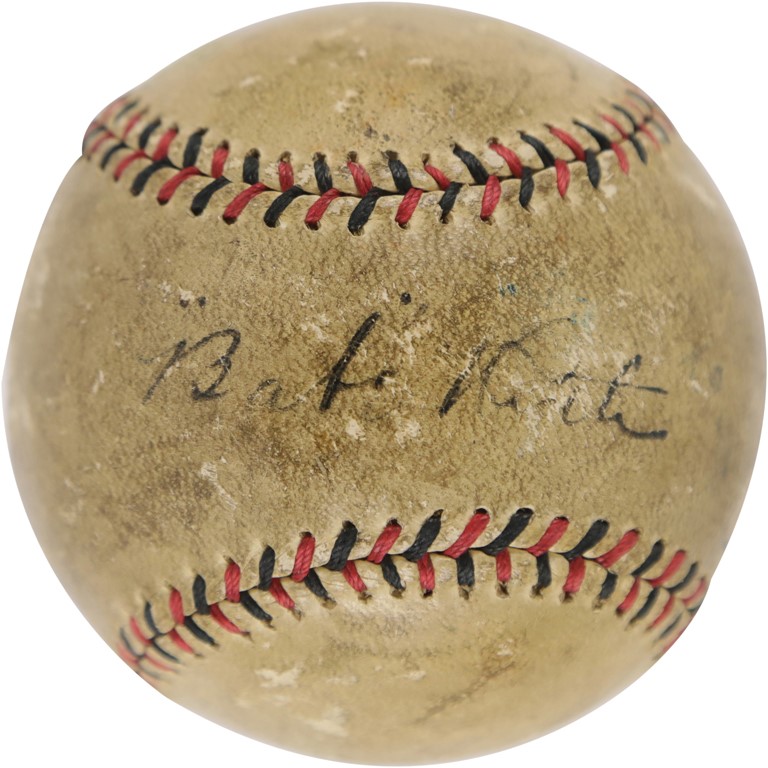 Ruth and Gehrig - 1924 Babe Ruth Single-Signed Baseball (PSA)