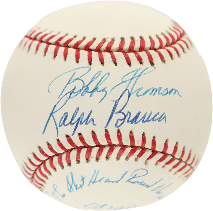 Baseball Autographs - "Shot Heard Round The World" Dual Signed Baseball