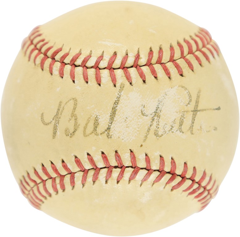 Ruth and Gehrig - Early 1940s Babe Ruth Single Signed Baseball (PSA)