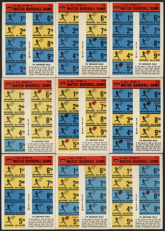 1966 Fleer All Star Match Baseball Complete Set (66)