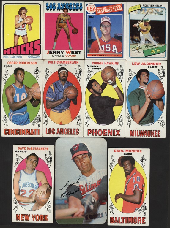 Basketball Cards - 1960s-80s Topps Basketball and Baseball Collection with Lew Alcindor Rookie (185)