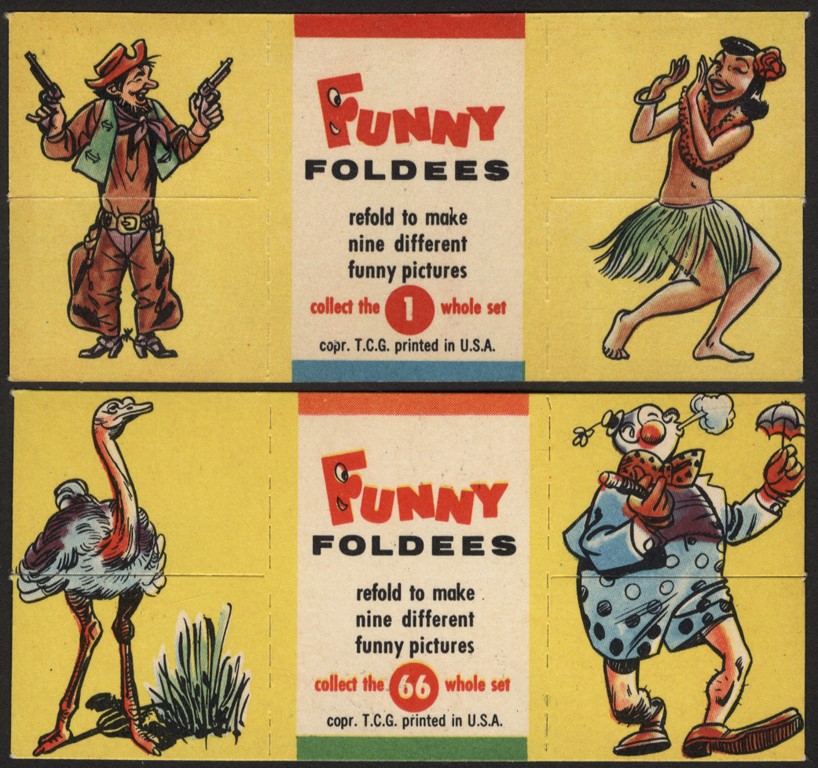 Non-Sports Cards - 1949-55 Topps Funny Foldees Near Set (64/66)