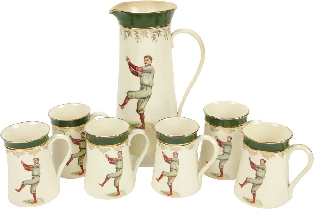 - Early 1900s Harvard Pitcher & Mugs by F. Earl Christy