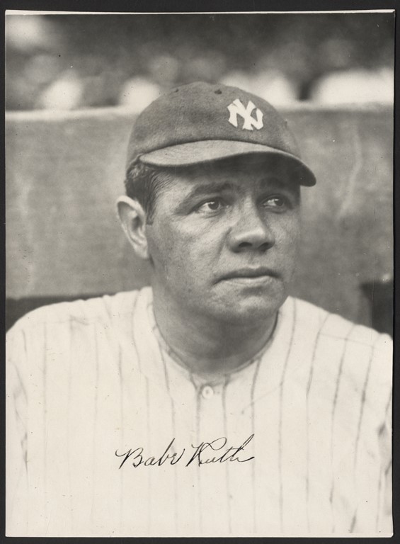 Vintage Sports Photographs - Babe Ruth "Staring Off Into The Distance" Charles Conlon Type I Photograph