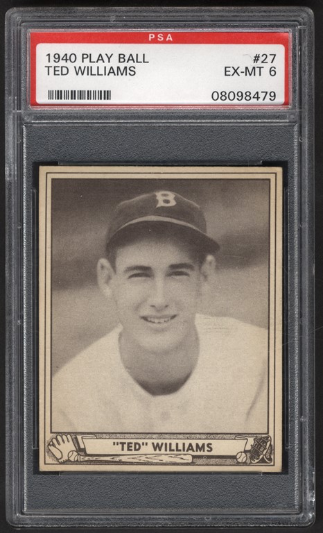 - 1940 Play Ball Baseball #27 Ted Williams PSA EX-MT 6