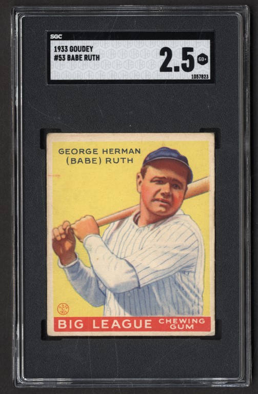 - 1933 Goudey #53 Babe Ruth SGC GD+ 2.5