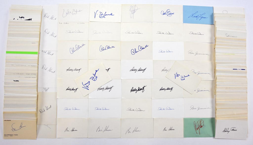 Baseball Autographs - Signed Index Card Collection (525+)