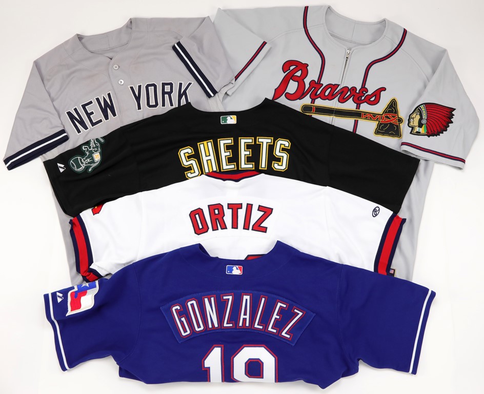 Baseball Equipment - Baseball Stars Game Worn Jerseys - Lowe, Gonzalez, Sheets, Ortiz, Drew (All Certified)