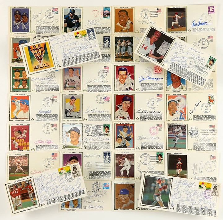 Baseball Autographs - Large Signed Baseball First Day Cover Collection (320+)