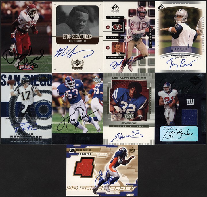 - Large Modern Football Signed Trading Card Collection with Major Hall of Famers (150) PSA