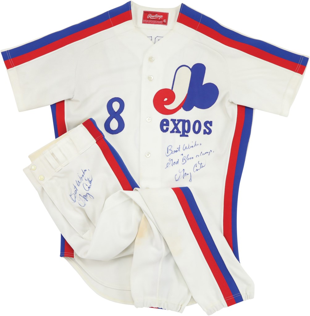 - 1983 Gary Carter Montreal Expos Signed Game Worn Uniform