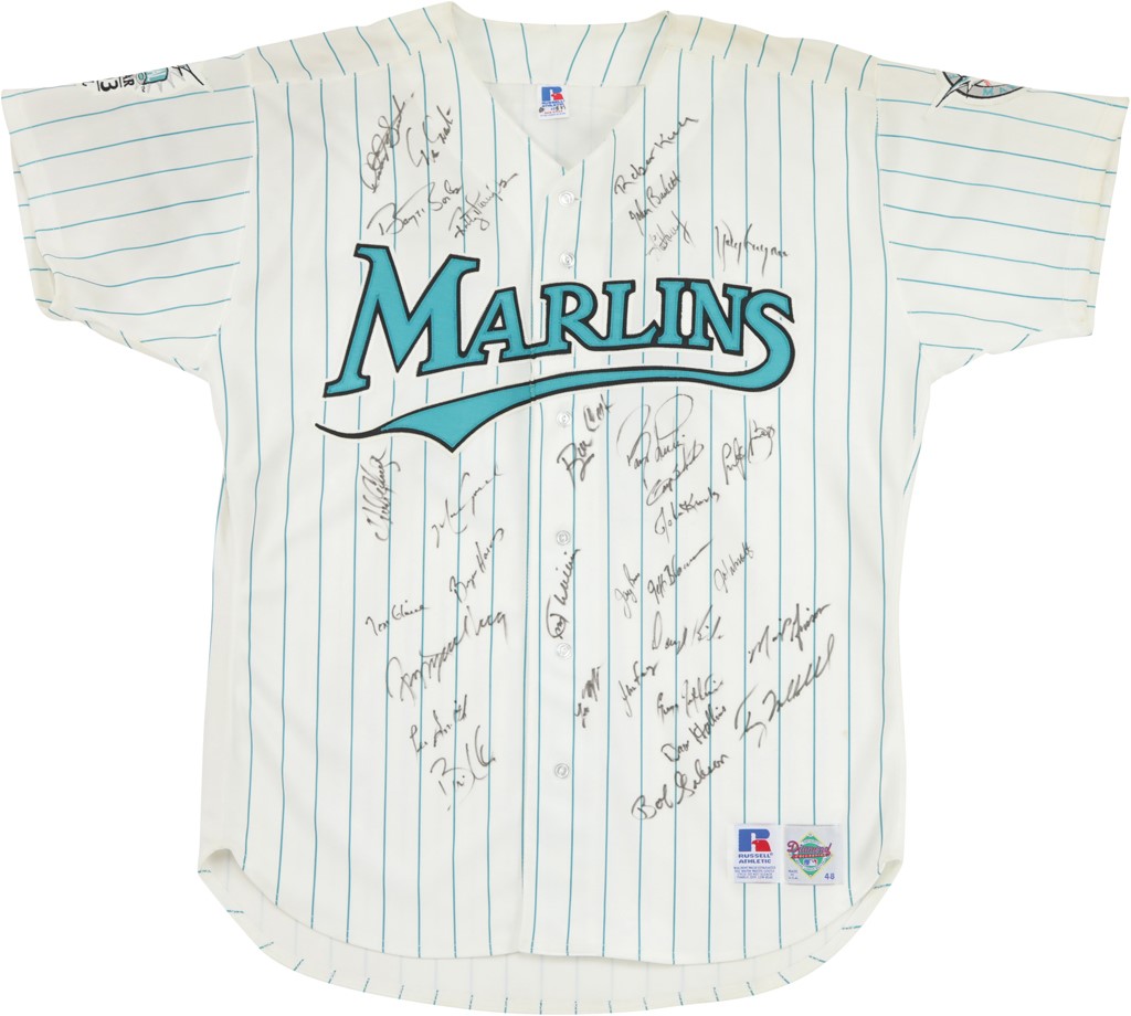 Baseball Equipment - 1993 Gary Sheffield Florida Marlins Jersey Signed by NL All-Star Team