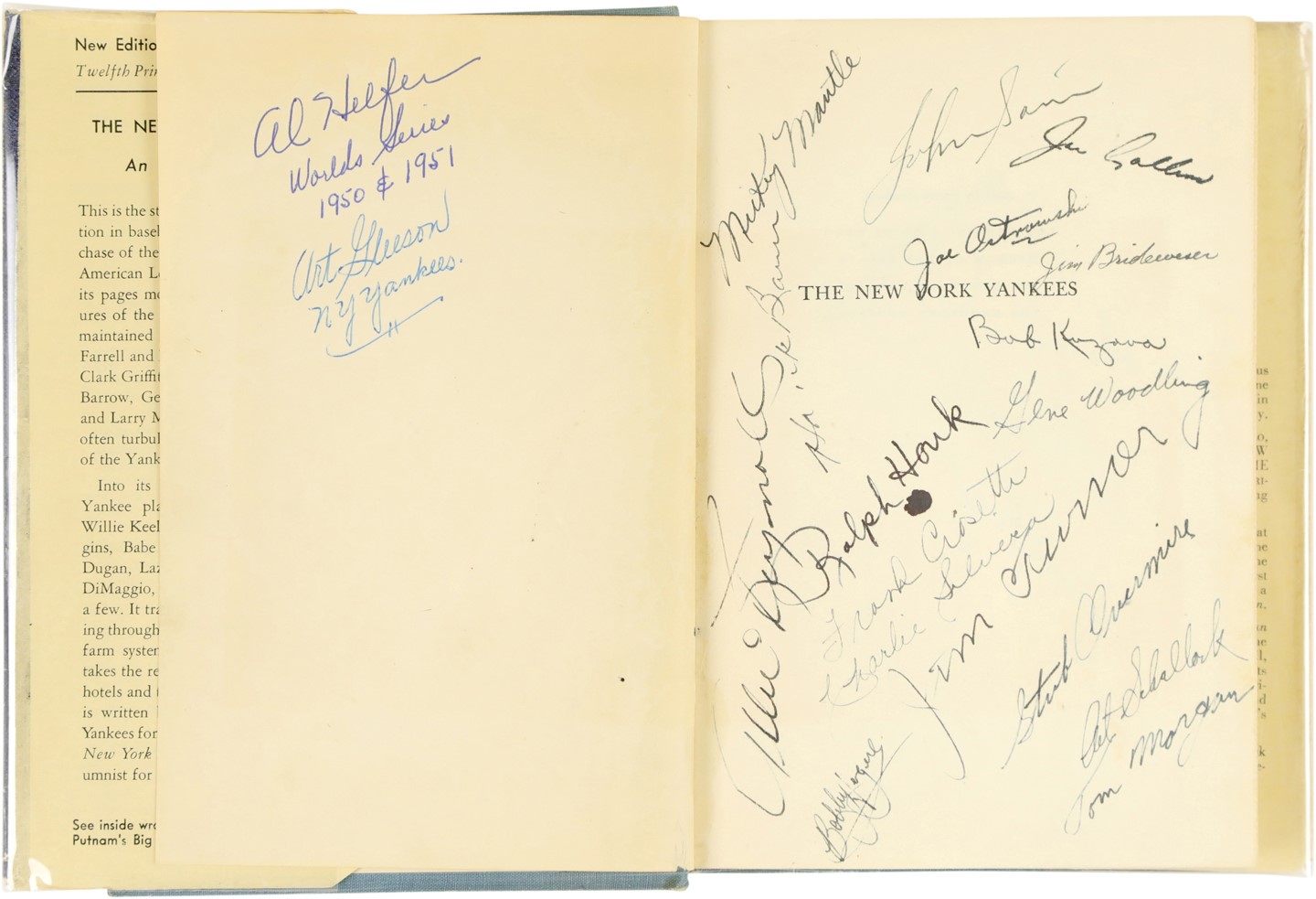 1951 World Champion New York Yankees Signed Book w/Rookie Mickey Mantle (PSA)