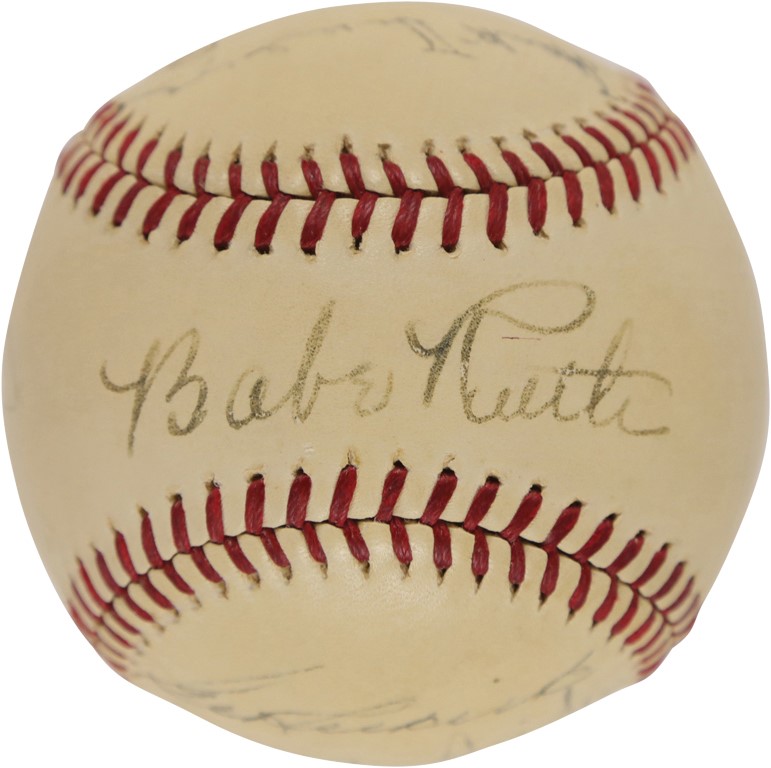 Baseball Autographs - 1939 Inaugural Hall of Fame Induction Signed Baseball PSA