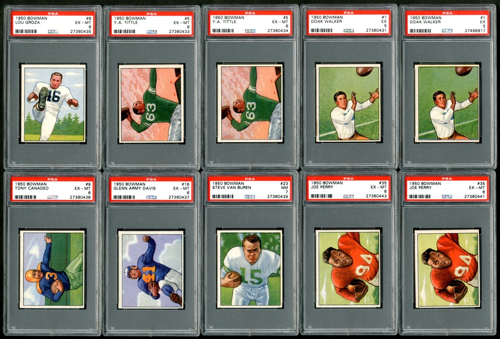 - 1950 Bowman Football Collection (100) with PSA