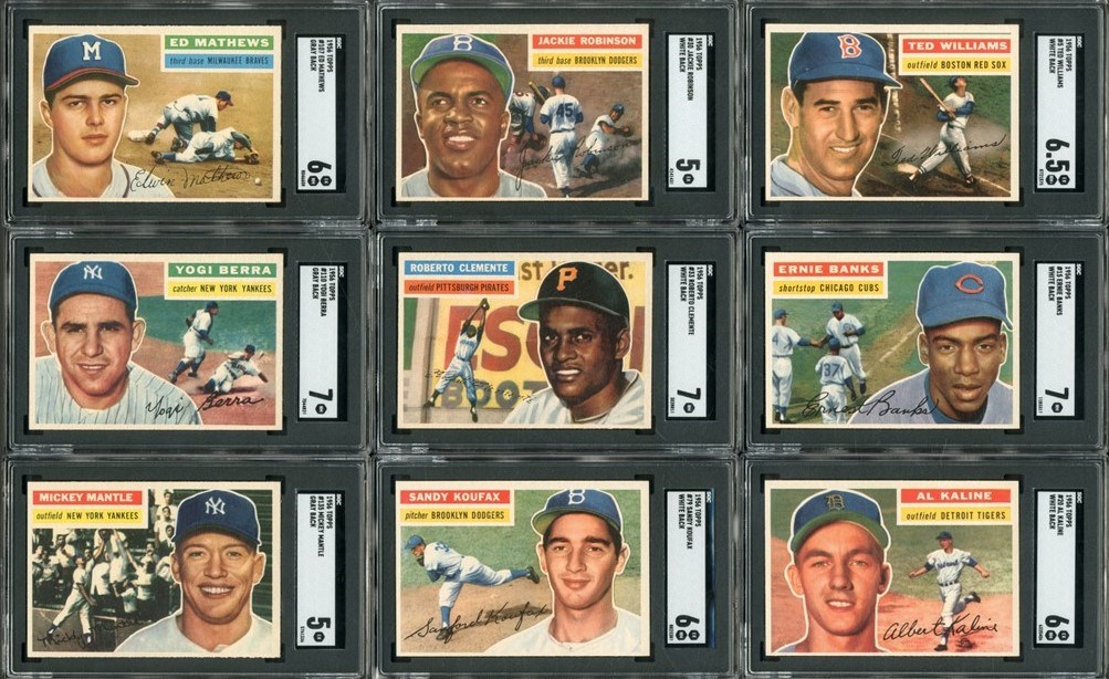 - High Grade 1956 Topps Baseball Complete Set (340) with 11 SGC Graded