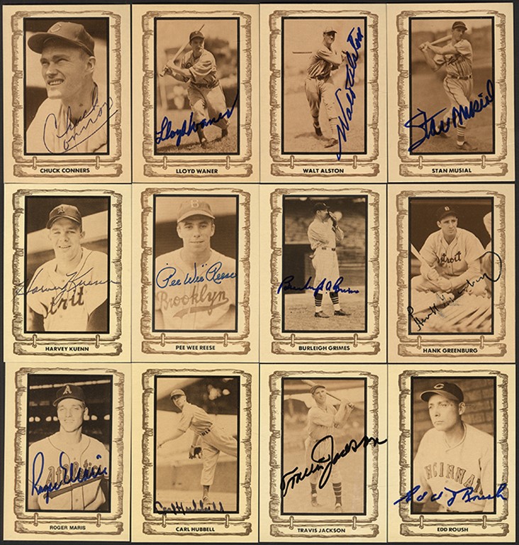 Baseball Autographs - 1983 Baseball Legends Card Set w/48 Signed Including Roger Maris