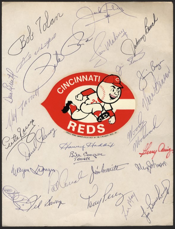 Baseball Autographs - 1969 Cincinnati Reds Team Signed Sheet